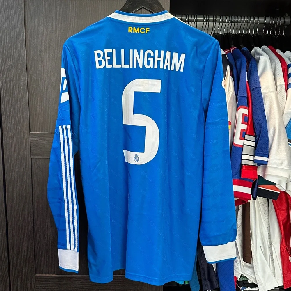 Jude Bellingham Real Madrid adidas 2025/26 Authentic Long Sleeve Jersey - Blue